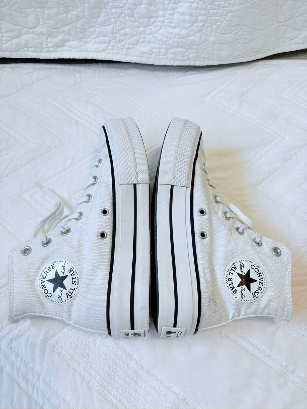 Converse Women's White Chuck Taylor All-Star Platform Lift High Top - Picture 5 of 12